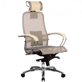 Эргономическое офисное кресло Metta SAMURAI S-2.03 (Цвет обивки:Бежевый, Цвет каркаса:Серебро)