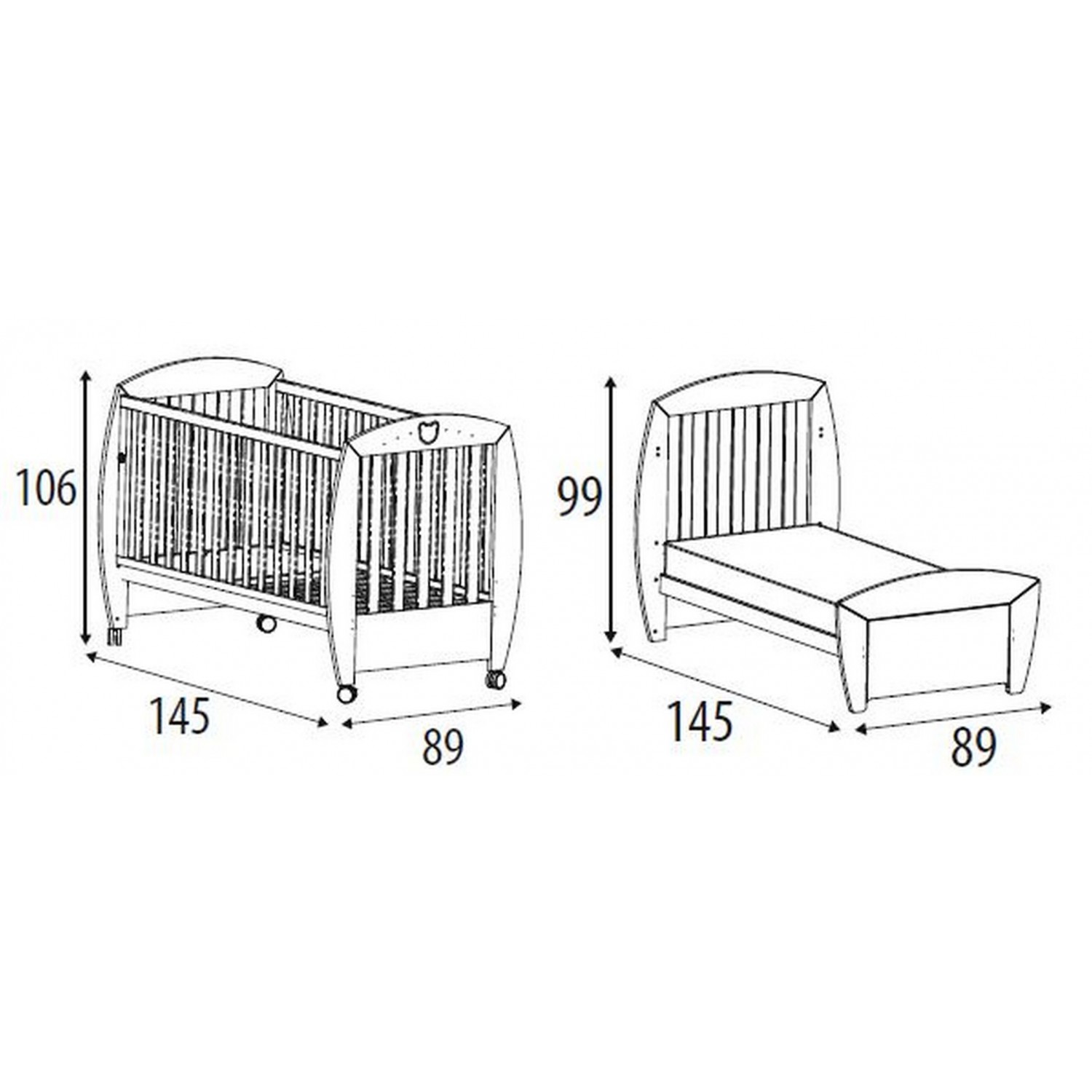 размеры детской кровати для новорожденного стандартный