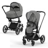 Коляска 2 в 1 Cybex Priam 4 Mirage Grey шасси Chrome Black