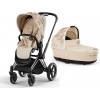 Коляска 2 в 1 Cybex Priam 4 Simply Flowers Nude Beige шасси Chrome Black