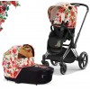 Коляска 2 в 1 Cybex Priam 4 Spring Blossom Light шасси Chrome Black