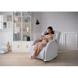 Кресло-качалка с Relax-системой Micuna Wing/Flor White Кожан