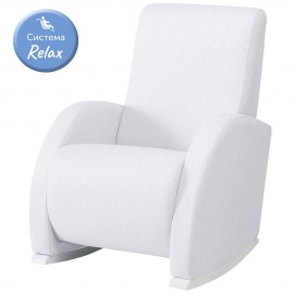 Кресло-качалка с Relax-системой Micuna Wing/Confort White Кожаная обивка