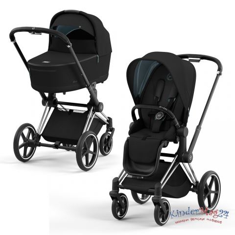 Коляска 2 в 1 Cybex Priam 4 Sepia Black шасси Chrome Black