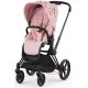 Коляска 2 в 1 Cybex Priam 4 Simply Flowers Pale Blush шасси Chrome Black