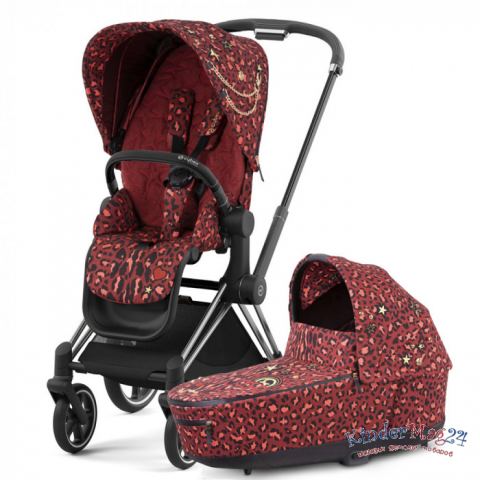 Коляска 2 в 1 Cybex Priam 4 Rockstar Alec Volkel шасси Rosegold