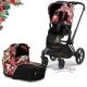 Коляска 2 в 1 Cybex Priam 4 Spring Blossom Dark шасси Matt Black