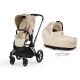 Коляска 2 в 1 Cybex Priam 4 Simply Flowers Nude Beige шасси Matt Black